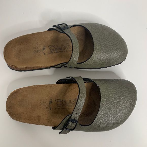 Birkenstock Birkis Maria Olive Green Mary Jane Clogs size 38 - Picture 5 of 8
